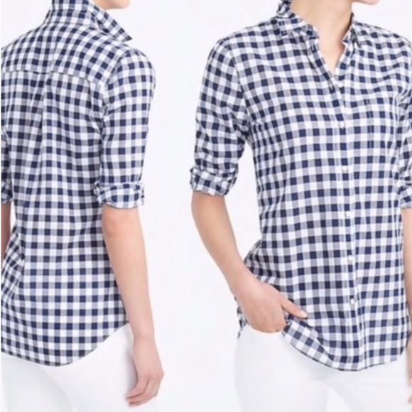J. Crew Boy Fit gingham button down shirt - Picture 1 of 7